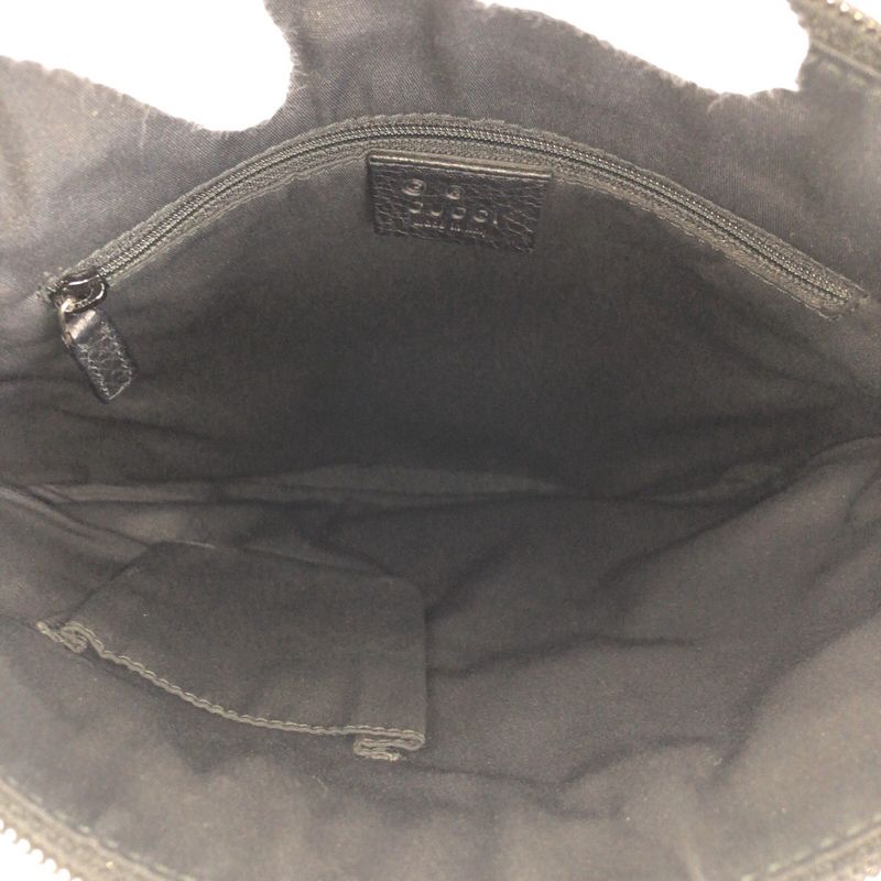 Gucci Black Silver Suede Leather 272 396 Crossbody Shoulder Bag