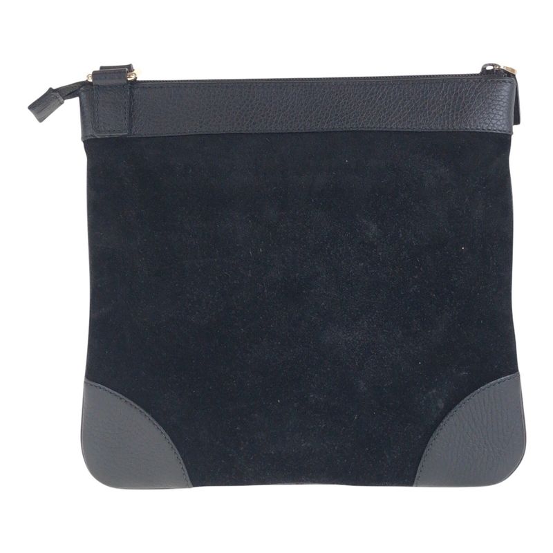 Gucci Black Silver Suede Leather 272 396 Crossbody Shoulder Bag