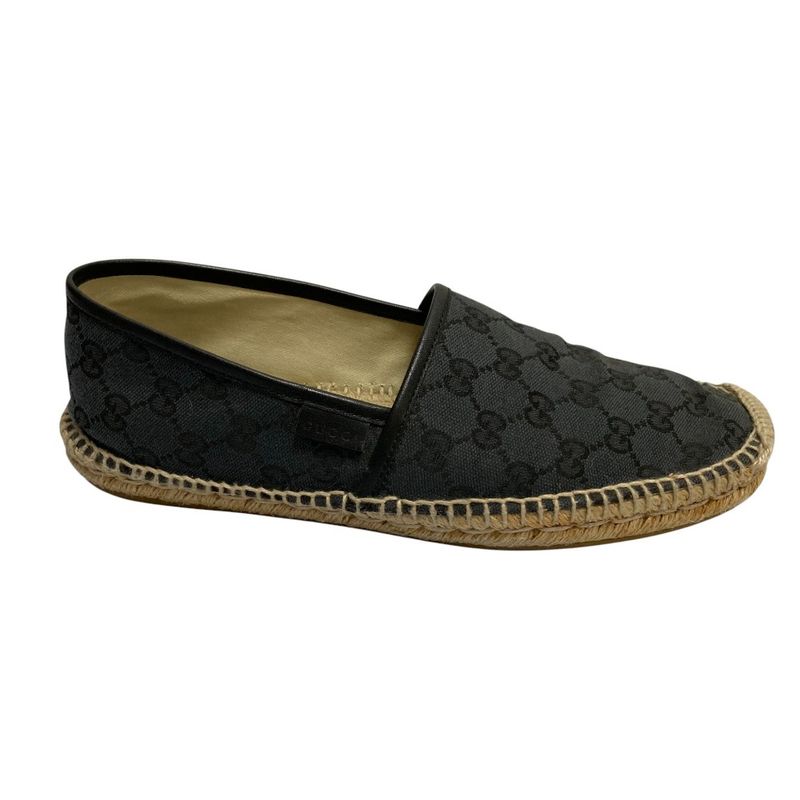 Gucci GG Canvas Espadrie Ushu Zu Slip Ons 8 Black X