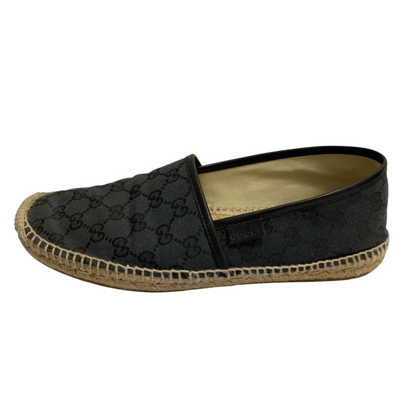 Gucci GG Canvas Espadrie Ushu Zu Slip Ons 8 Black X