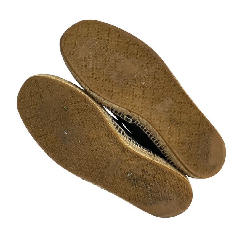 Gucci GG Canvas Espadrie Ushu Zu Slip Ons 8 Black X