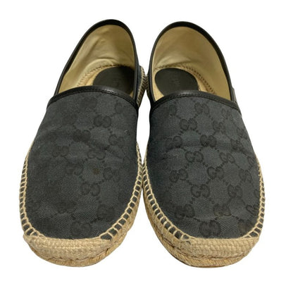 Gucci GG Canvas Espadrie Ushu Zu Slip Ons 8 Black X
