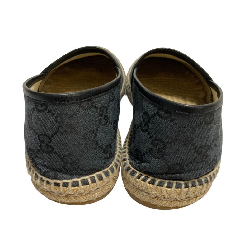 Gucci GG Canvas Espadrie Ushu Zu Slip Ons 8 Black X