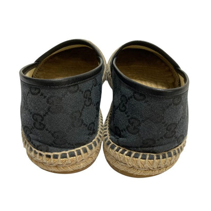 Gucci GG Canvas Espadrie Ushu Zu Slip Ons 8 Black X