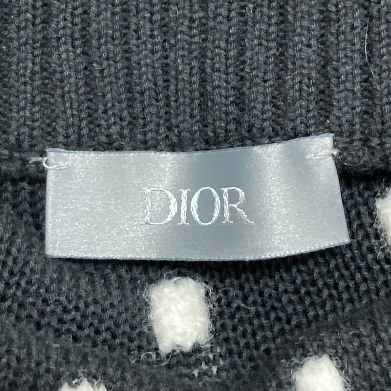 Dior Homme Hem Logo Embroidery Dot Pattern Knit Sweater