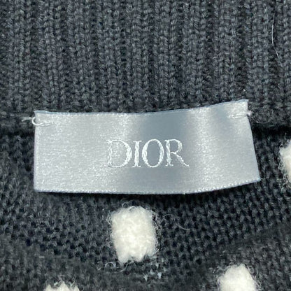Dior Homme Hem Logo Embroidery Dot Pattern Knit Sweater