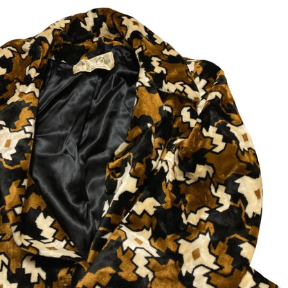 Dior Miss Vintage Velour Chester Star Coat 14 Brown