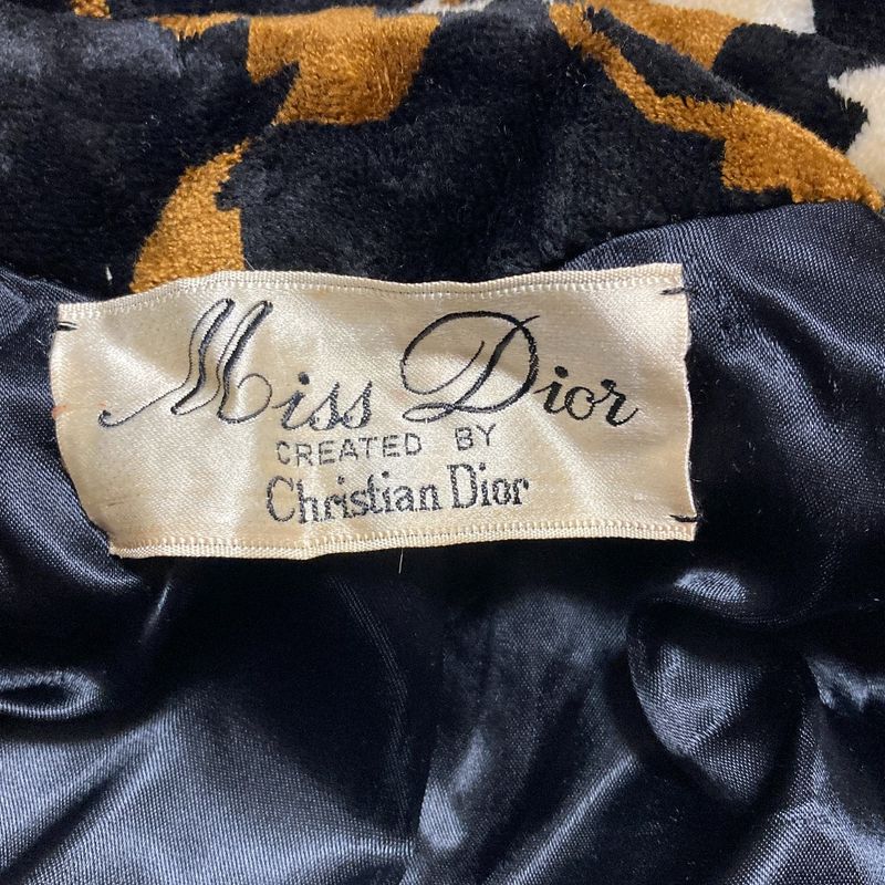Dior Miss Vintage Velour Chester Star Coat 14 Brown