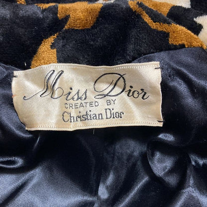 Dior Miss Vintage Velour Chester Star Coat 14 Brown