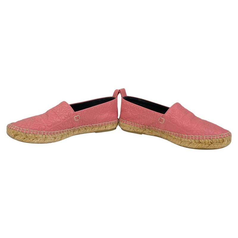 Loewe Anagram Leather Espadrille Slip Ons 35 Pink