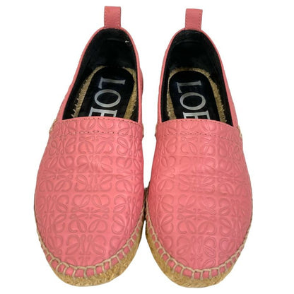 Loewe Anagram Leather Espadrille Slip Ons 35 Pink
