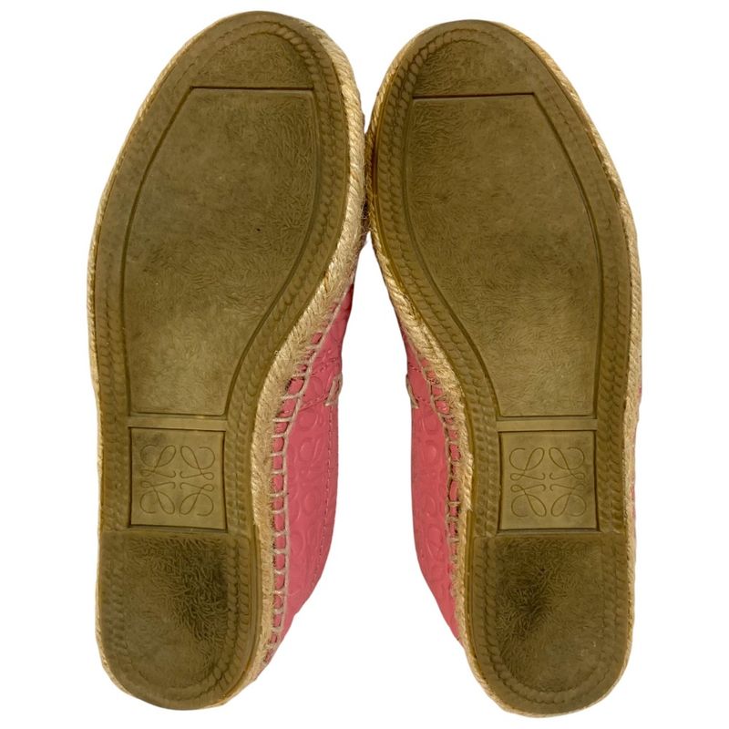 Loewe Anagram Leather Espadrille Slip Ons 35 Pink