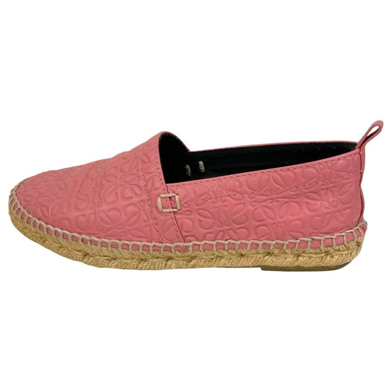 Loewe Anagram Leather Espadrille Slip Ons 35 Pink