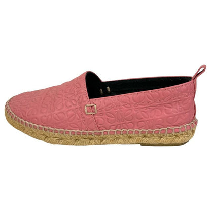 Loewe Anagram Leather Espadrille Slip Ons 35 Pink