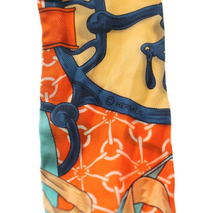 Hermes Twilly Morning Walk Silk Scarf Orange