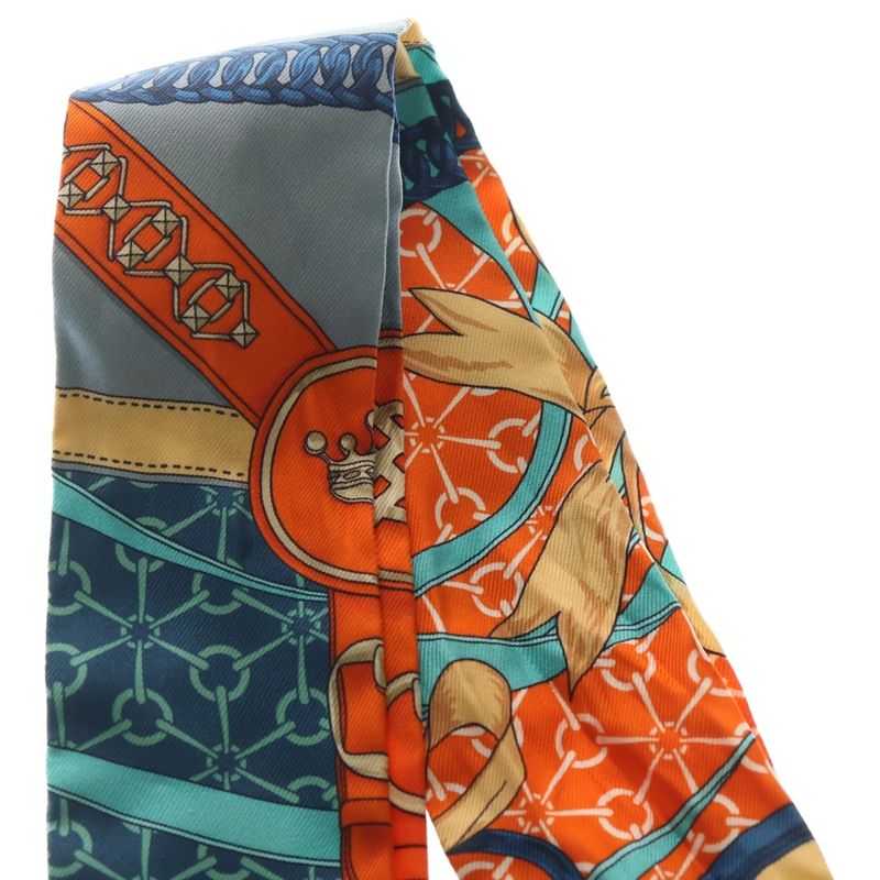 Hermes Twilly Morning Walk Silk Scarf Orange
