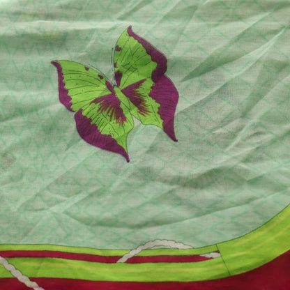 Hermes Butterfly Large Scarf Pink Green