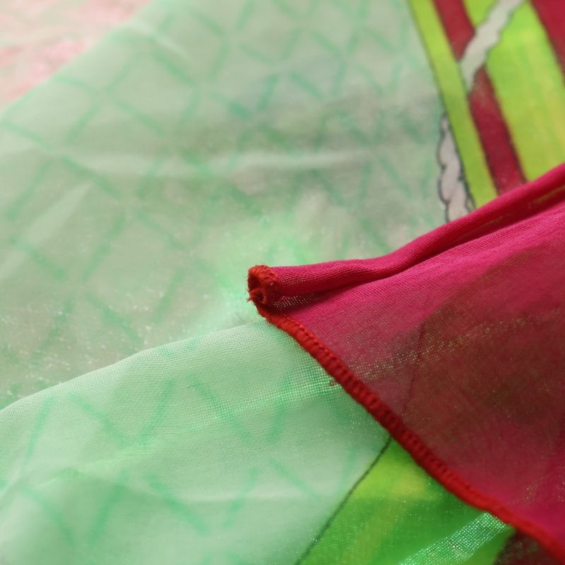 Hermes Butterfly Large Scarf Pink Green