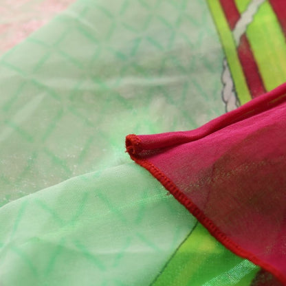Hermes Butterfly Large Scarf Pink Green