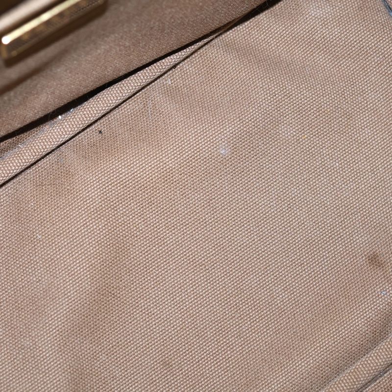 Prada Canapa Tote Brown Beige Canvas Gold