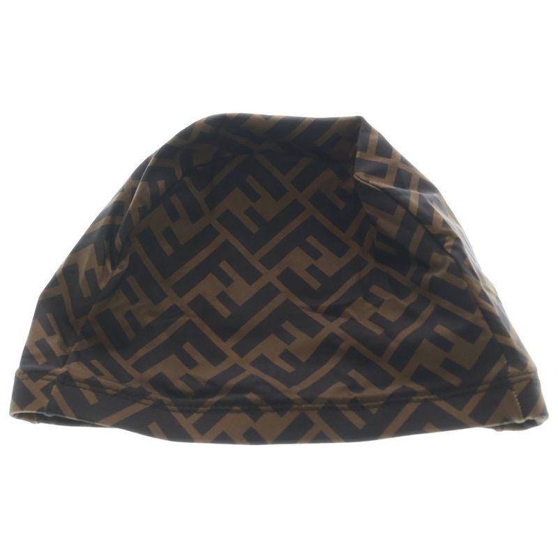 Fendi Arena Zucca Pattern Swim Cap Swimming Goggles Black Brown