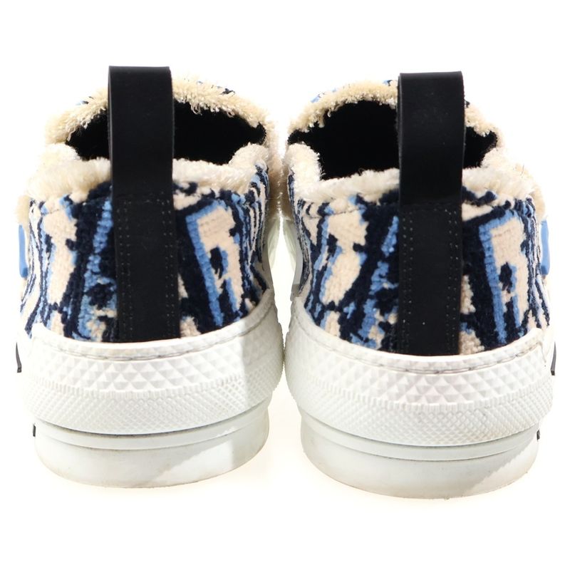 Dior Slip on Tapestry Black All Over Pattern Lo Cut Sneakers Beige Navy