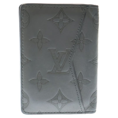 Louis Vuitton Monogram Shadow Leather Card Case Wallet Gray