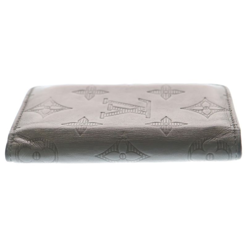 Louis Vuitton Monogram Shadow Leather Card Case Wallet Gray