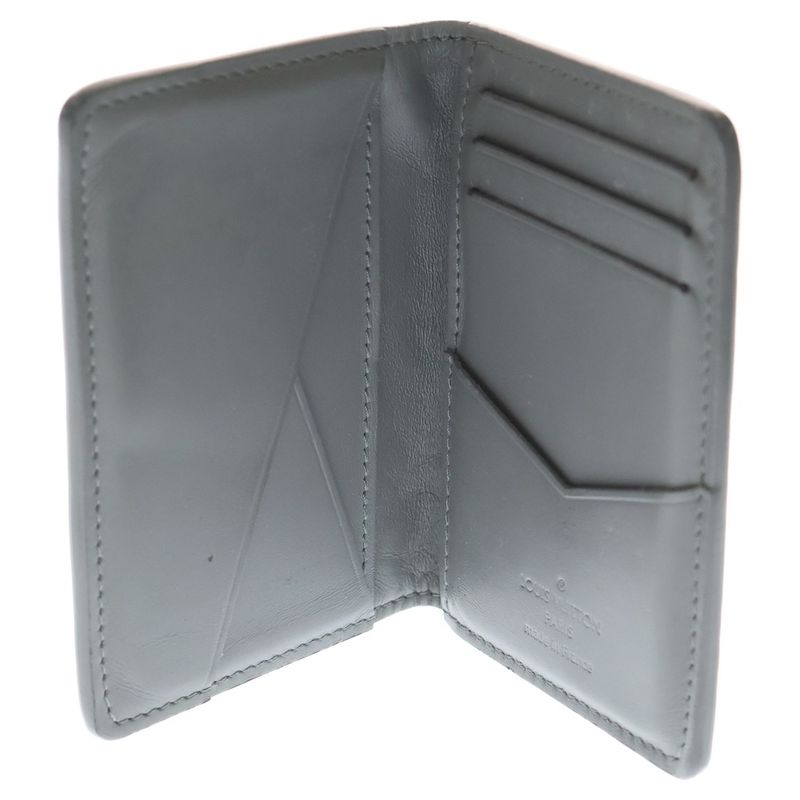 Louis Vuitton Monogram Shadow Leather Card Case Wallet Gray