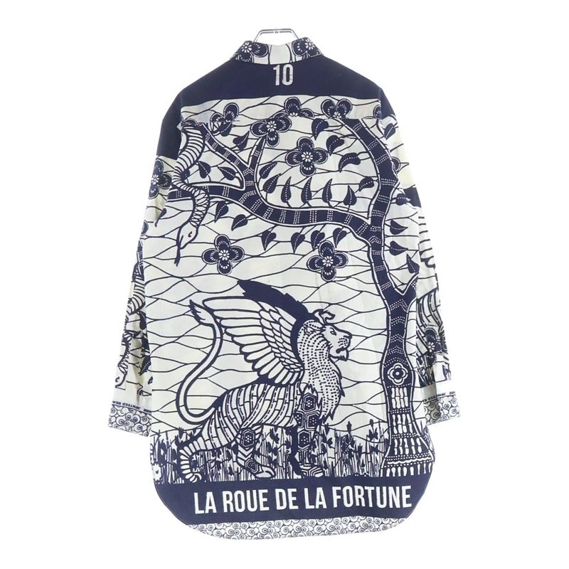 Dior Christian Resort Tarot Toile de Jouy Long Sleeve Shirt Blouse White