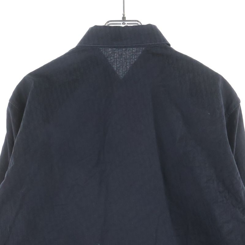 Dior Oak All Over Pattern Cotton Long Sleeve Shirt Black
