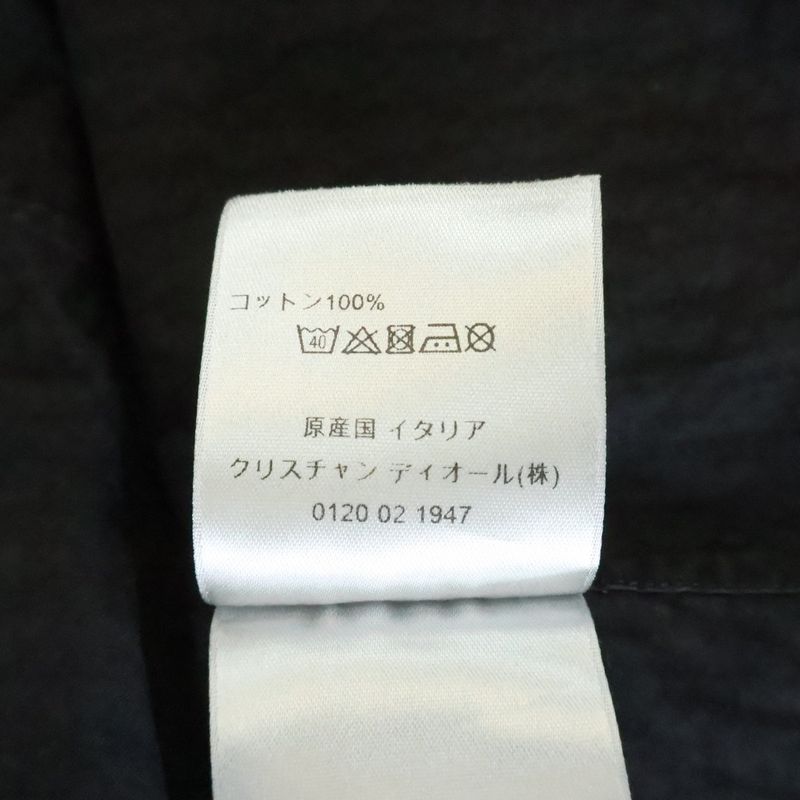 Dior Oak All Over Pattern Cotton Long Sleeve Shirt Black