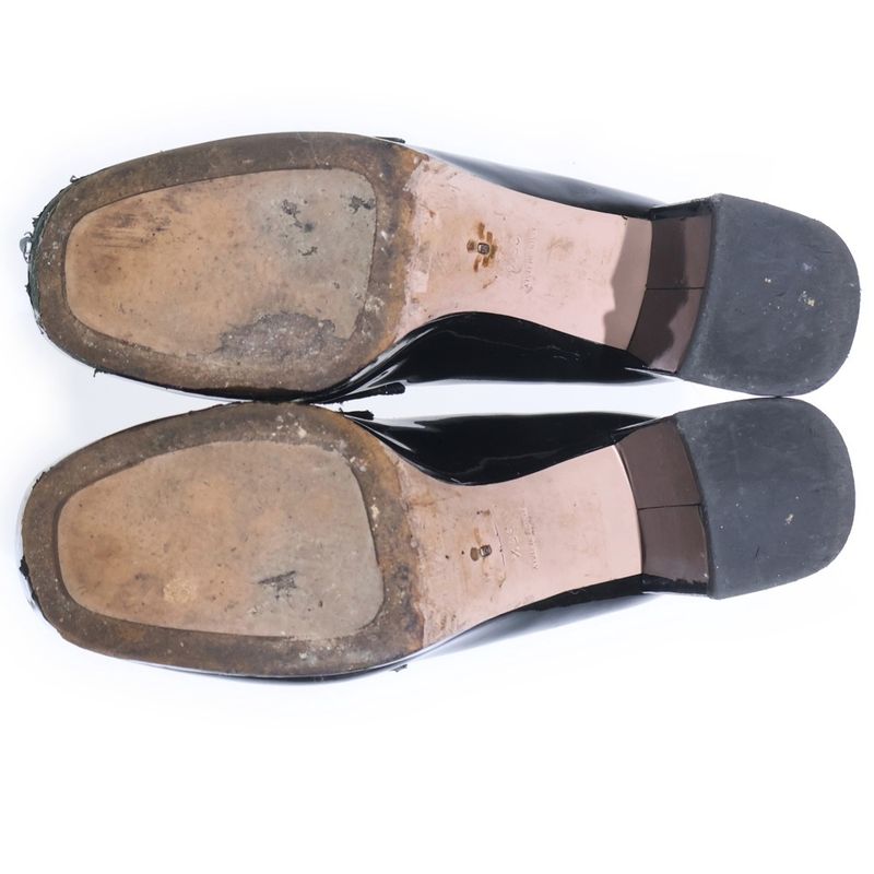 Prada Chocolate Brushed Leather High Heels Loafers Black