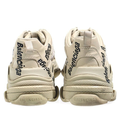 Balenciaga Triple S Logotype Low Cut Sneakers Beige Us9