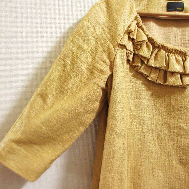 Fendi Short Sleeve No Color Coat 38 Beige