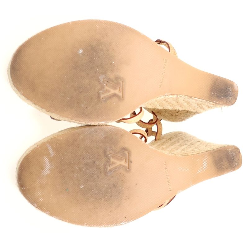 Louis Vuitton Cruise Line Wedge Soles Heels Espadrilles Strap Sandals Shoes