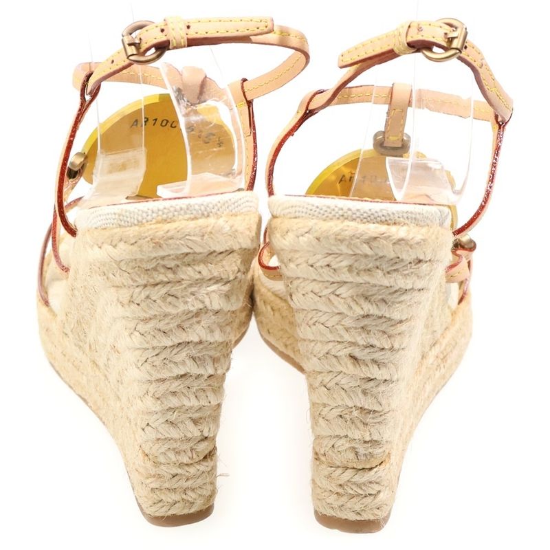 Louis Vuitton Cruise Line Wedge Soles Heels Espadrilles Strap Sandals Shoes