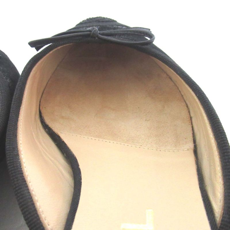 Chanel CC Logo Ribbon Mule Sandals Black