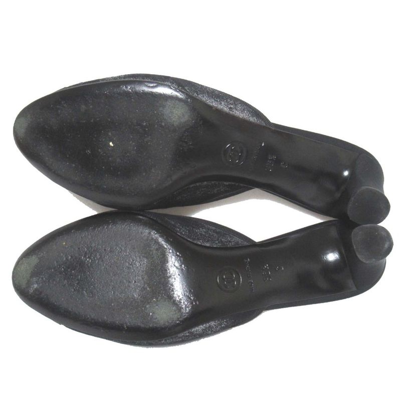 Chanel CC Logo Ribbon Mule Sandals Black