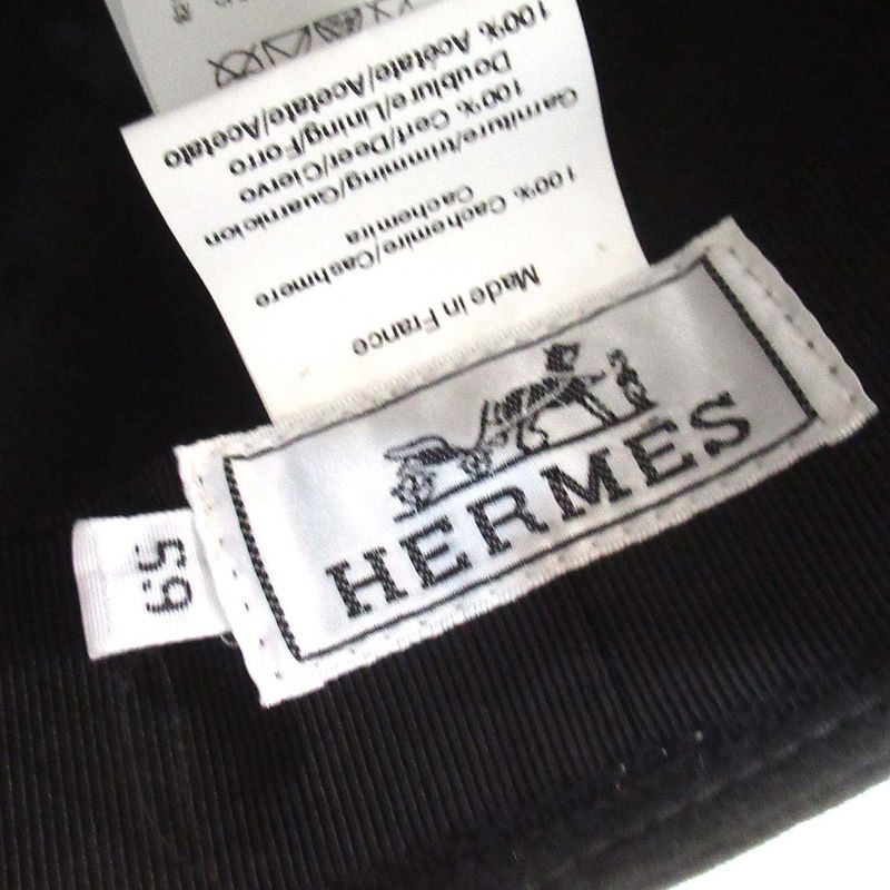 Hermes Cashmere Folded Hat 59 Dark Green
