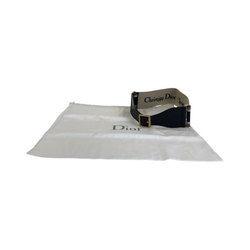 Dior Black Navy Gold Leather 50 MA