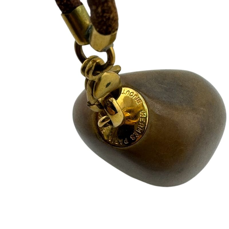 Hermes Necklace Leather Brown