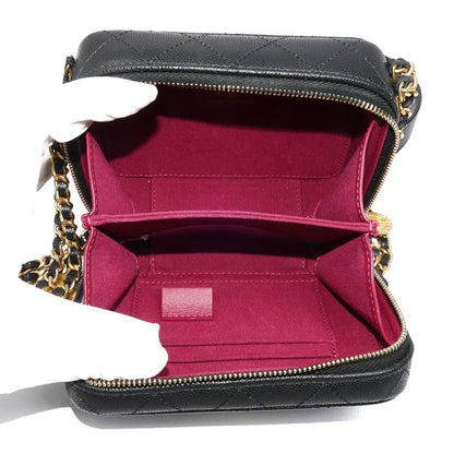 Chanel Mini Camera Bag Chain Black Caviar Leather