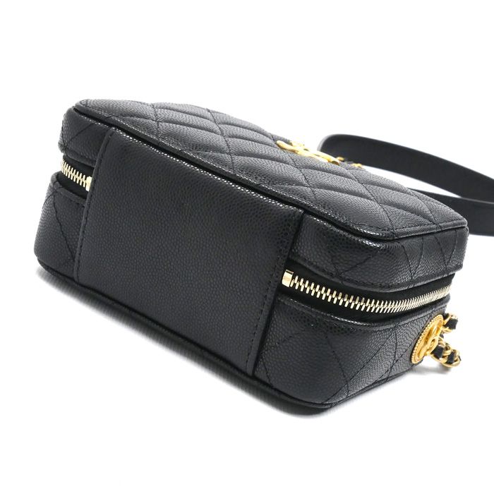 Chanel Mini Camera Bag Chain Black Caviar Leather