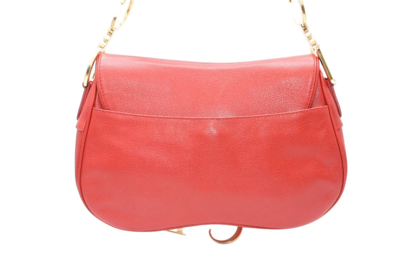 Dior Double Saddle Bag Leather Red Gold — view 2