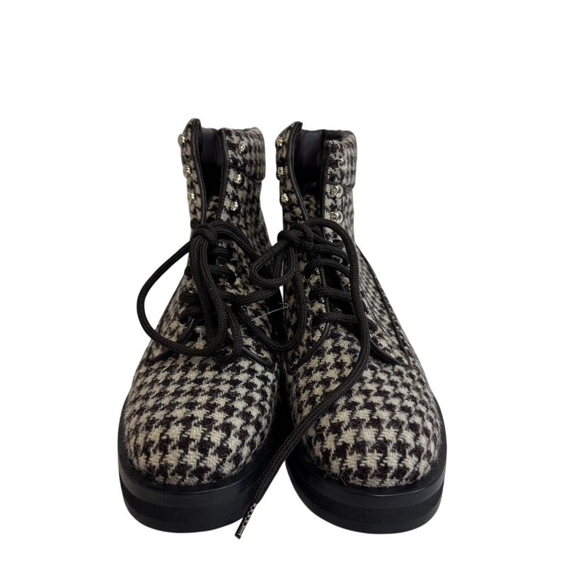 Chanel Lace Up Boots Brown