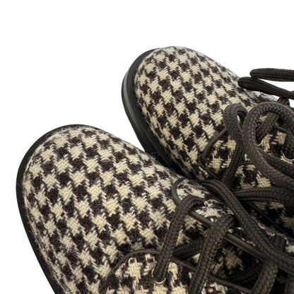 Chanel Lace Up Boots Brown