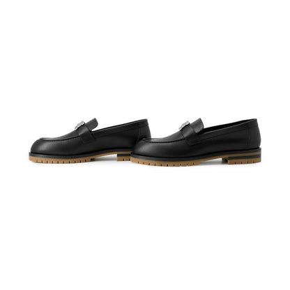 Hermes Moccasins Faubourg Leather 38 Shoes Black