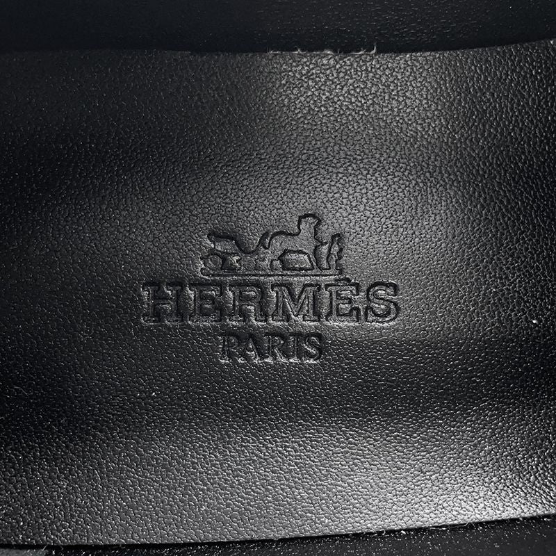 Hermes Moccasins Faubourg Leather 38 Shoes Black