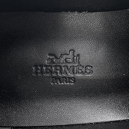 Hermes Moccasins Faubourg Leather 38 Shoes Black